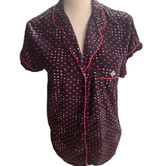 Tommy Hilfiger Valentine Day Pajama Set Large elastic waist short sleeve SOFT. - Picture 1 of 9